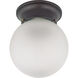 Brentwood 1 Light 6 inch Mahogany Bronze Flush Mount Ceiling Light