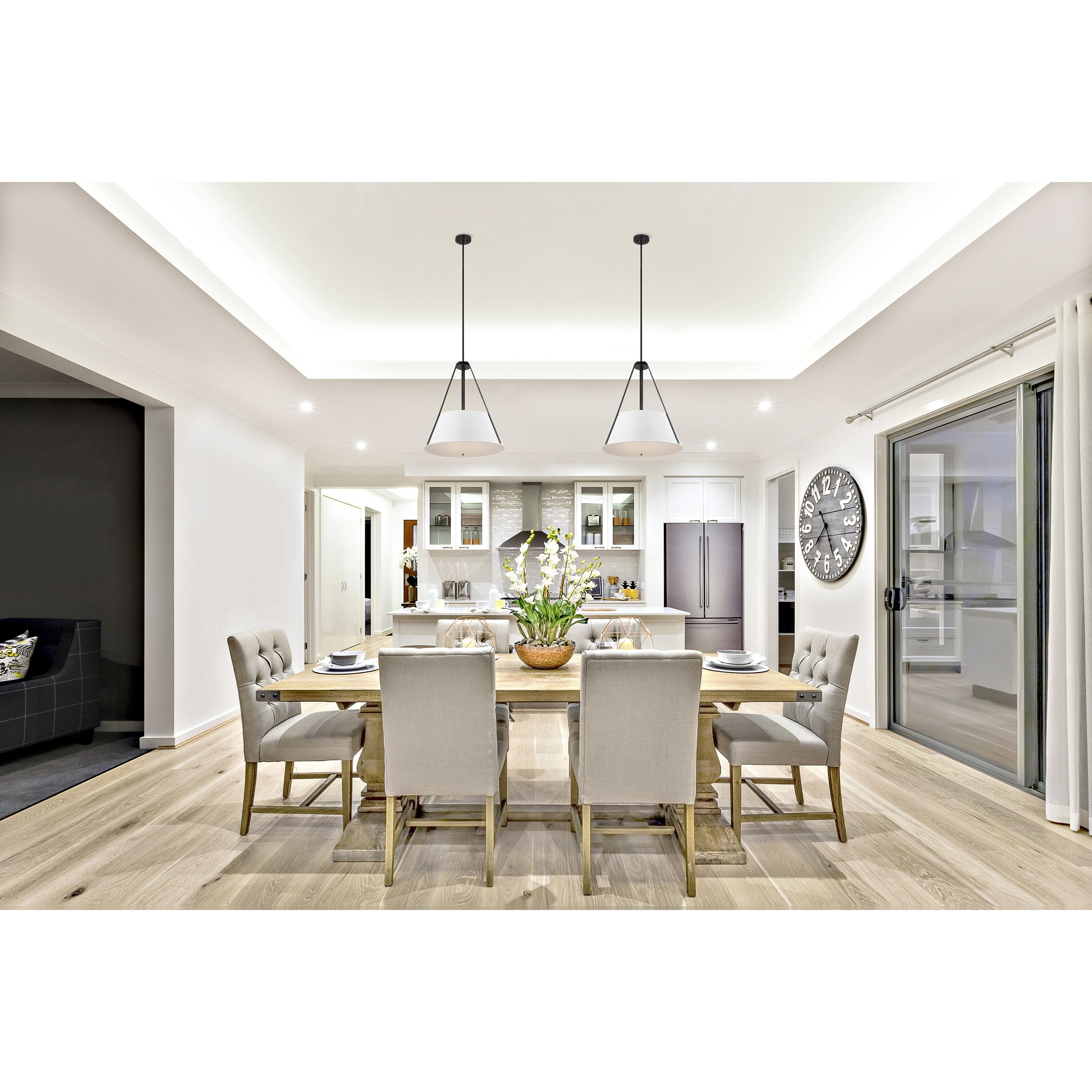 Brewster 3 Light 22 inch Black Pendant Ceiling Light