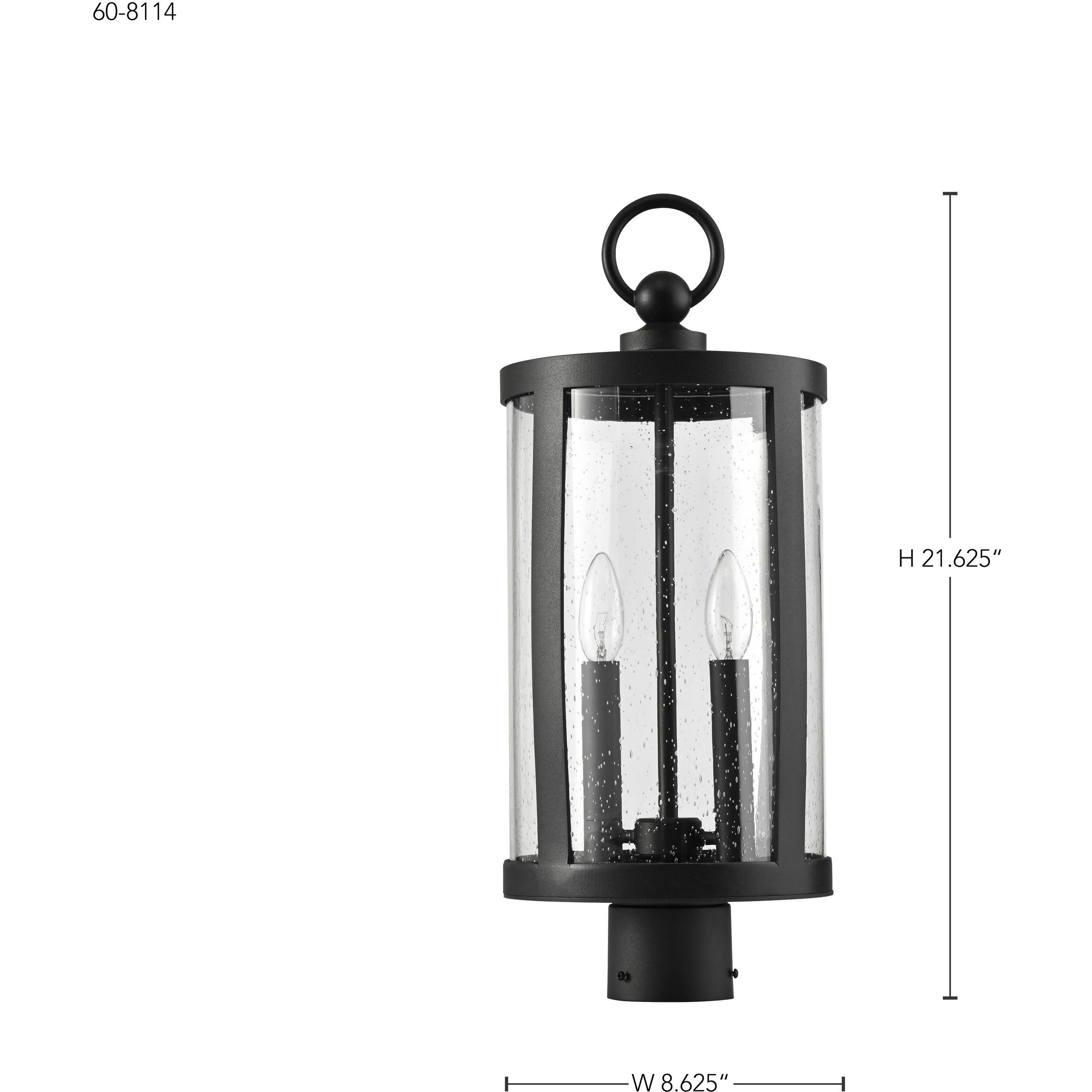 Broadstone 2 Light 21.7 inch Matte Black Outdoor Post Light