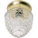 Brentwood 1 Light 5 inch Polished Brass and Clear Pineapple Flush Mount Ceiling Light