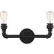 Iron 2 Light 20 inch Industrial Bronze Vanity Light Wall Light