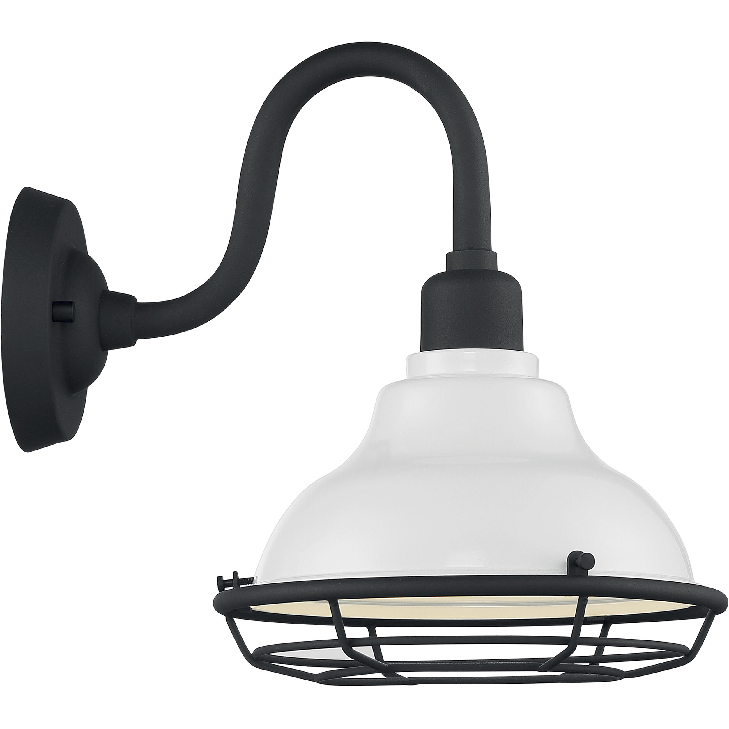 Newbridge 1 Light 12 inch Gloss White and Textured Black Outdoor Wall Fixture