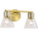 Gianna 16 inch Vintage Brass Vanity Wall Light