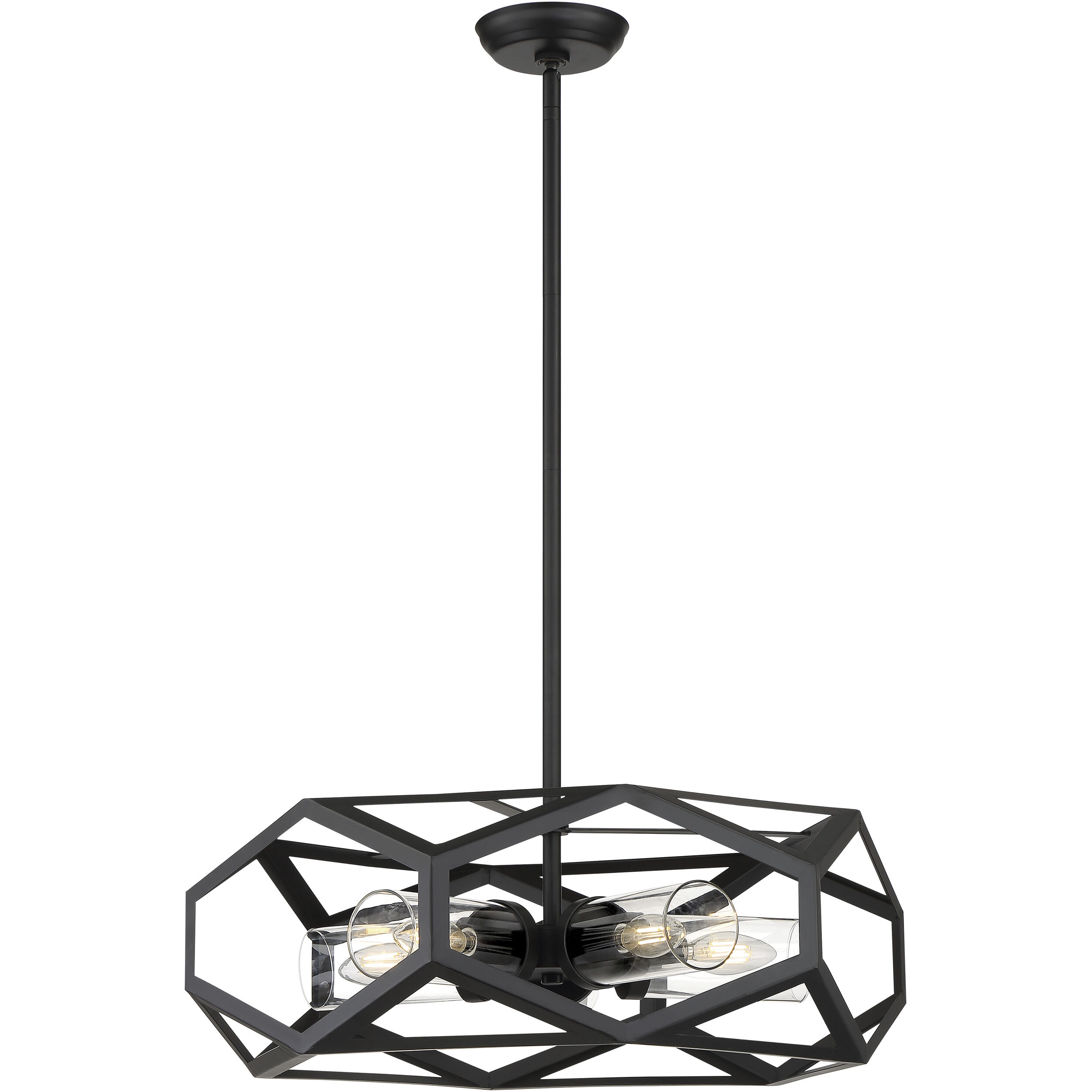 Zemi 5 Light 24 inch Black Chandelier Ceiling Light