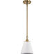 Dover 1 Light 7 inch White/Vintage Brass Pendant Ceiling Light