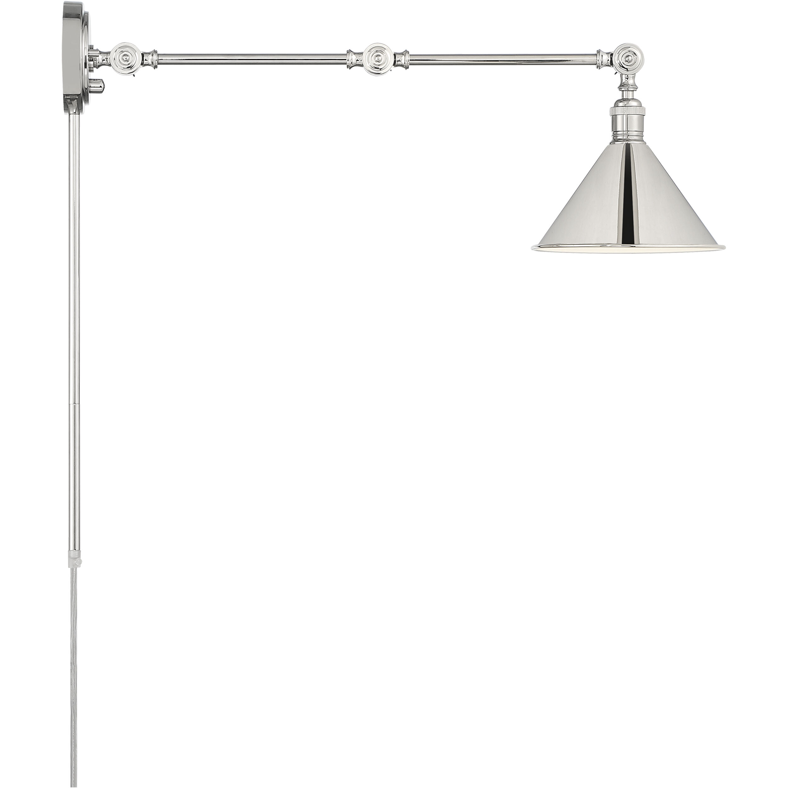 Delancey 27 inch 60.00 watt Polished Nickel Swing Arm Wall Wall Light