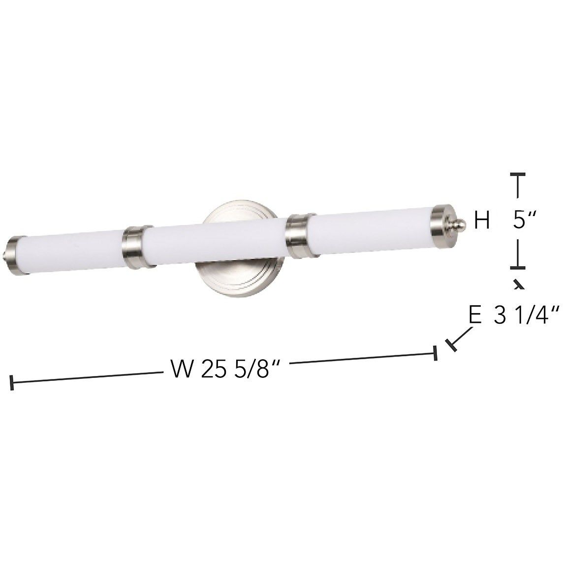 Kagen LED 25.58 inch Brushed Nickel Bath Vanity Light Wall Light