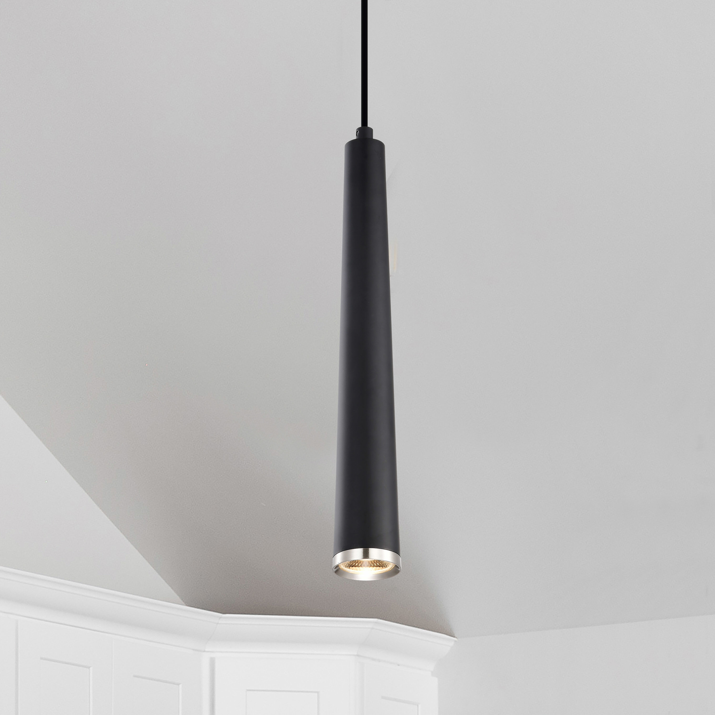 Melrose LED 2.4 inch Matte Black and Brushed Nickel Pendant Ceiling Light