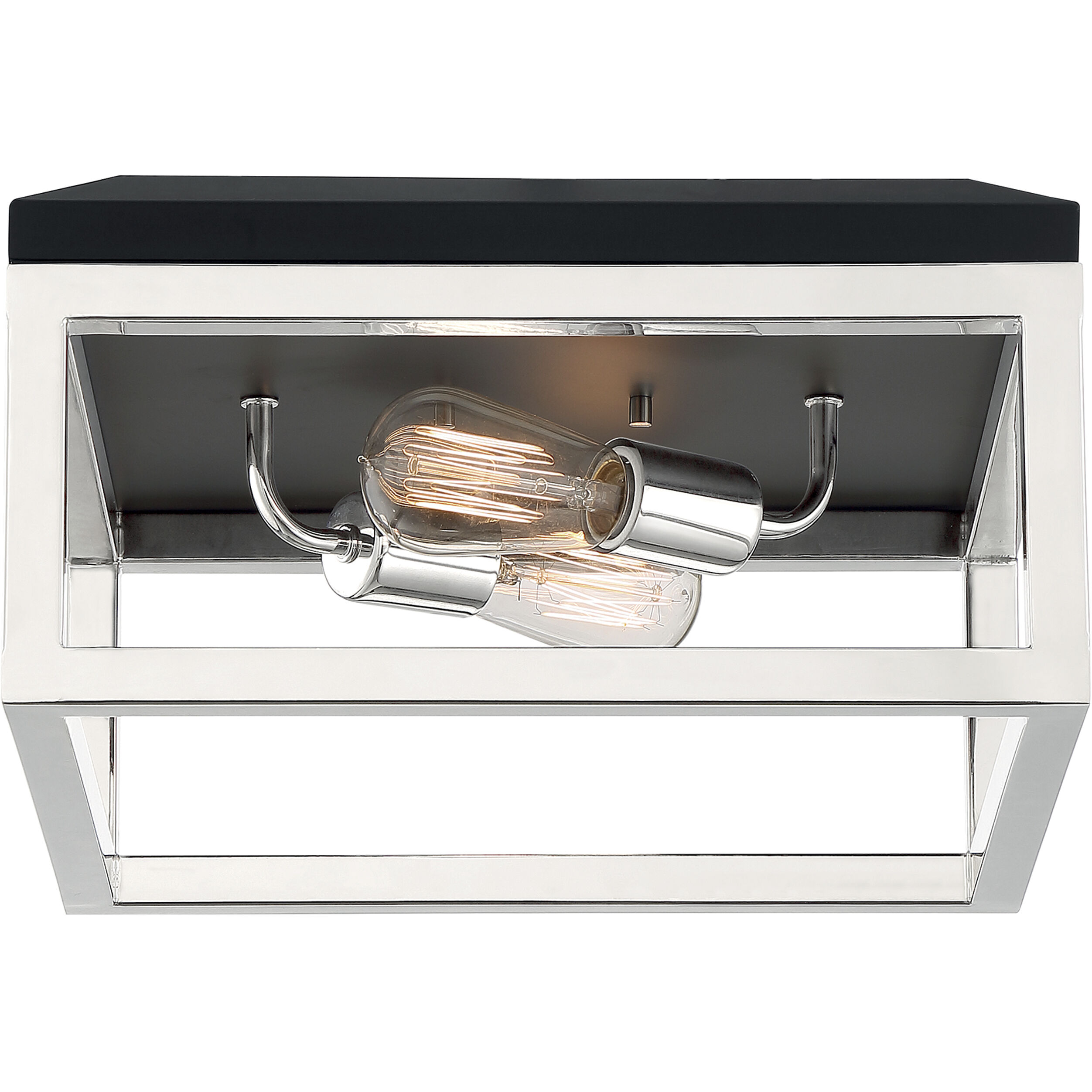 Cakewalk 2 Light 14 inch Polished Nickel Flush Mount Fixture Ceiling Light