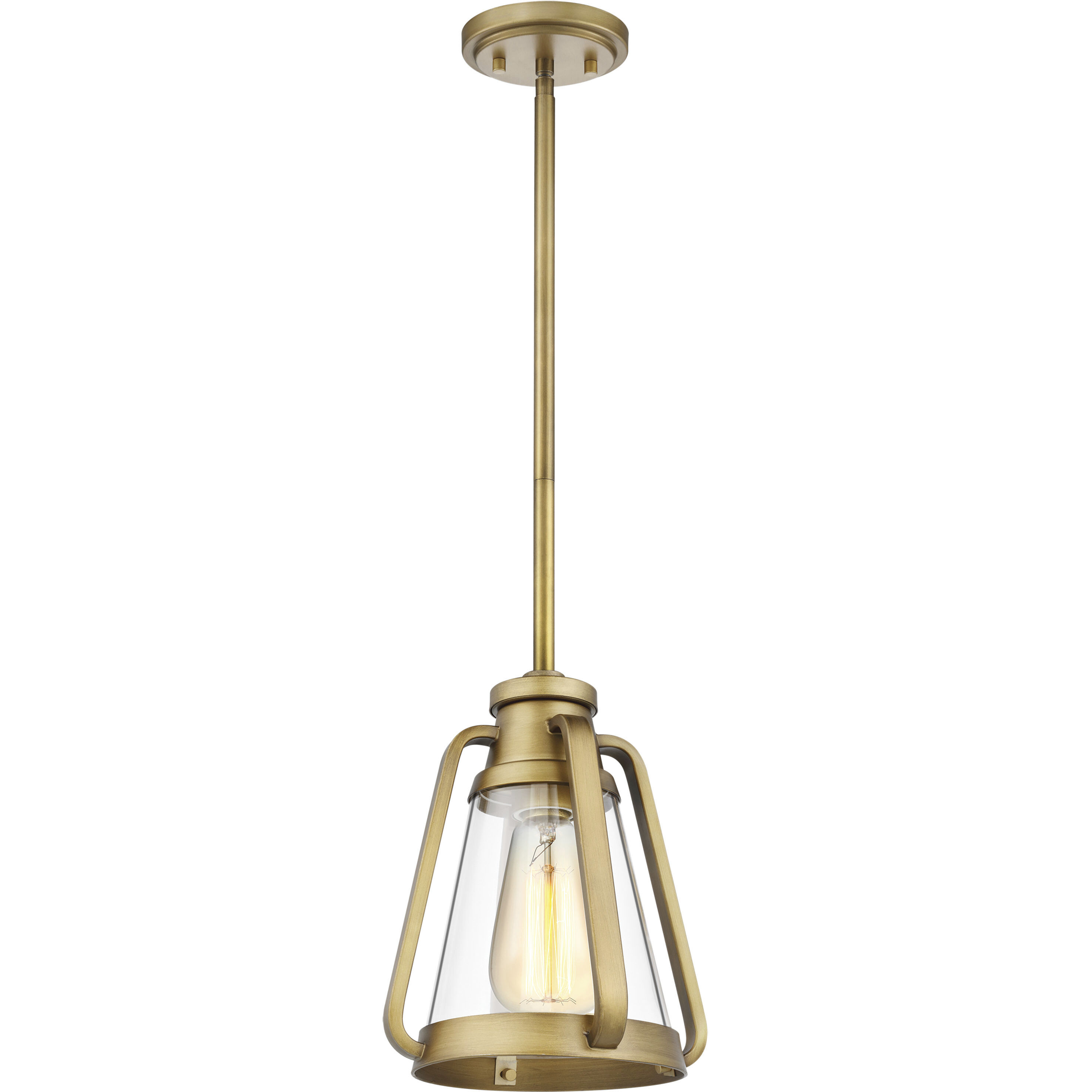 Everett 1 Light 7.13 inch Natural Brass Mini-Pendant Ceiling Light