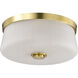 Lune 16 inch Vintage Brass Flush Mount Ceiling Light