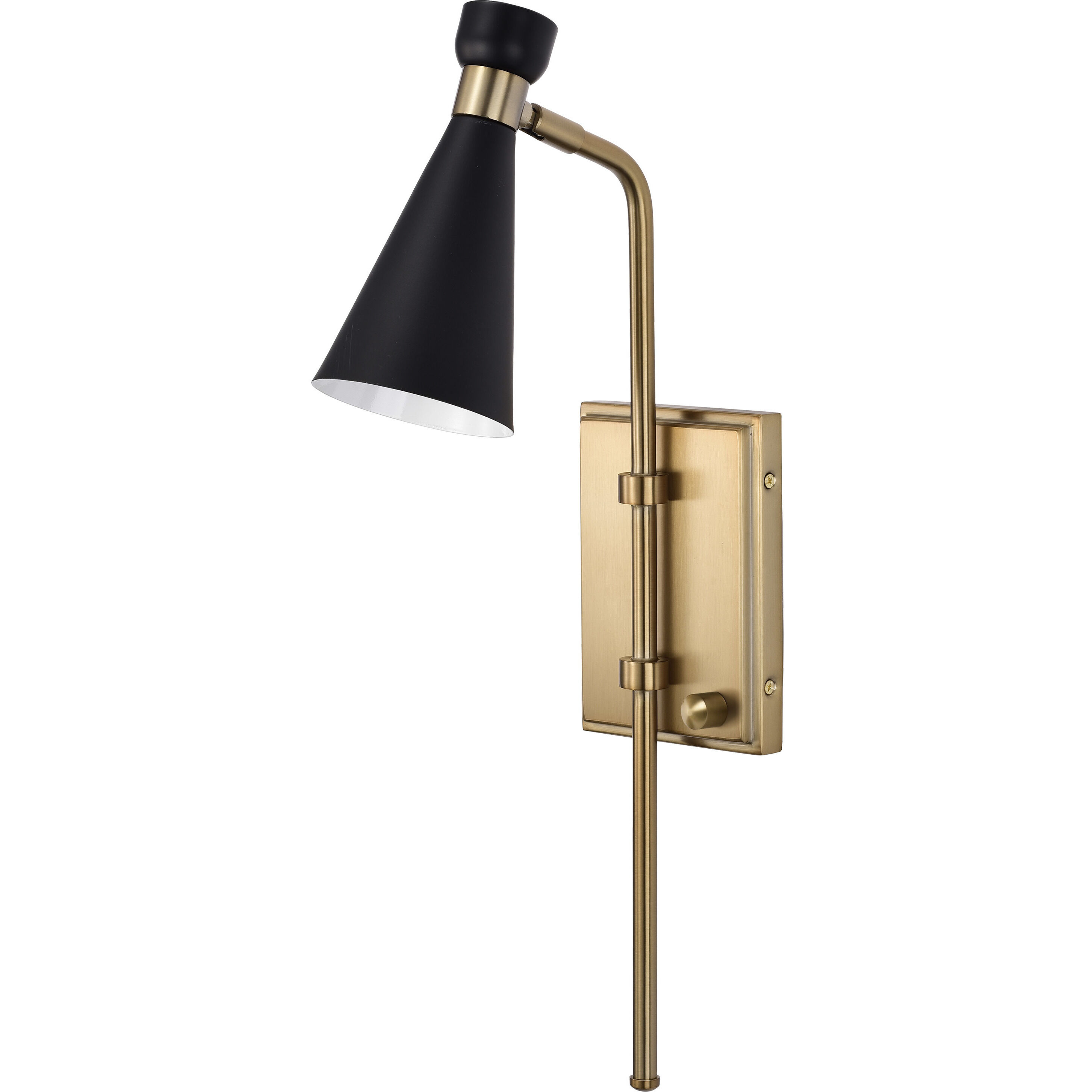 Matte black and brass sales vanity light