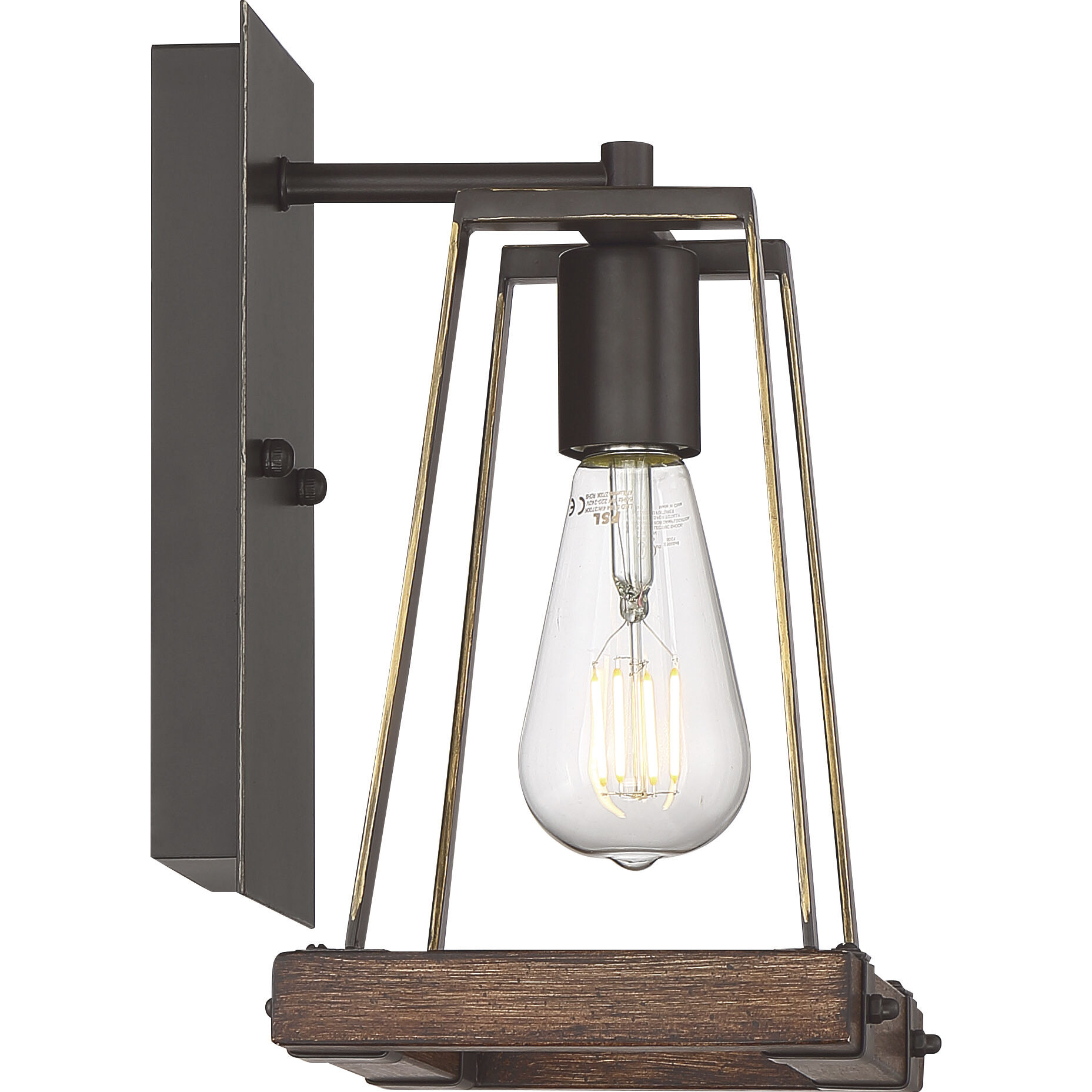 Outrigger 1 Light 9.5 inch Mahogany Bronze and Nutmeg Wood Wall Sconce Wall Light