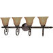Moulan 4 Light 32.5 inch Copper Bronze and Champagne Vanity Light Wall Light