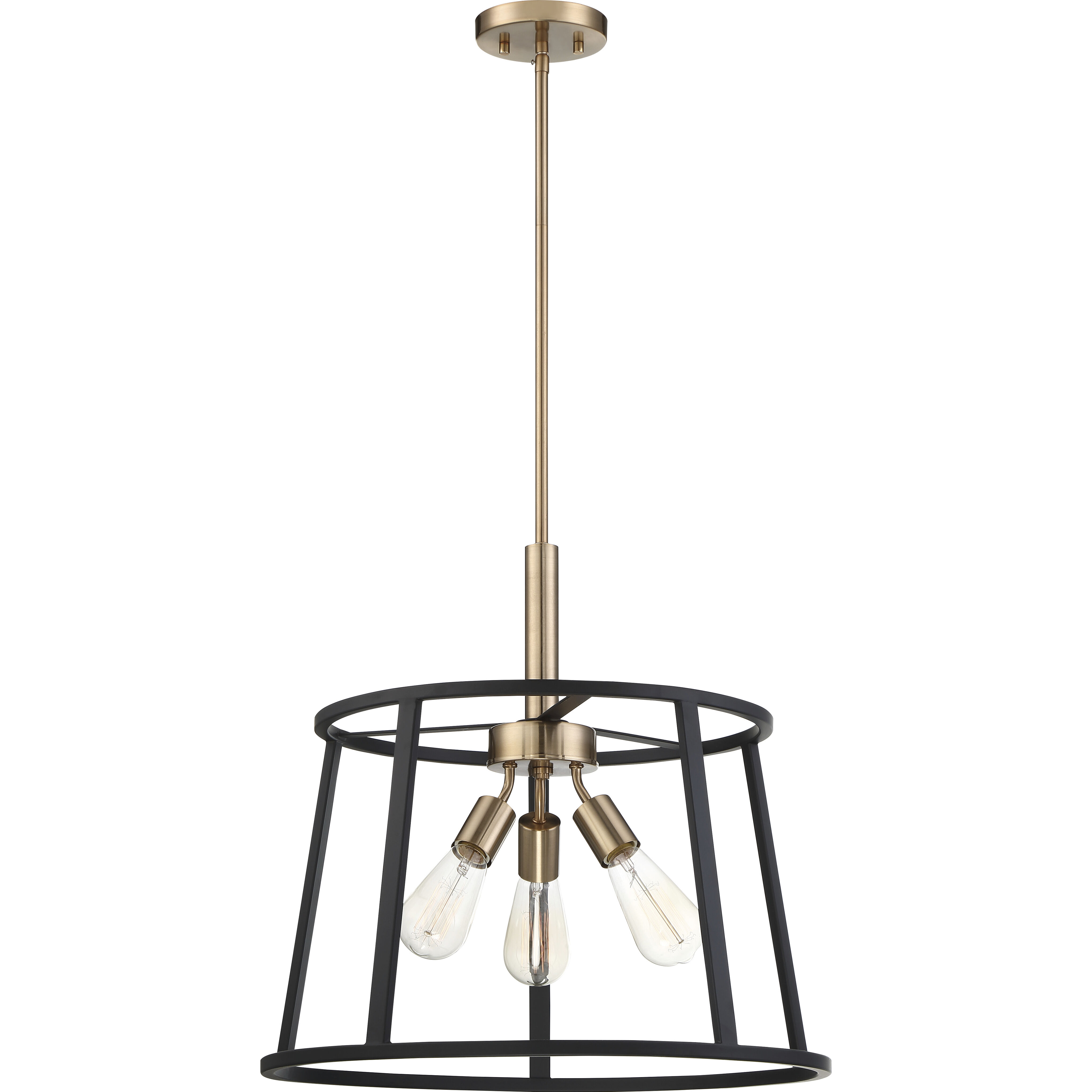 Chassis 3 Light 20 inch Copper Brushed Brass and Matte Black Pendant Ceiling Light