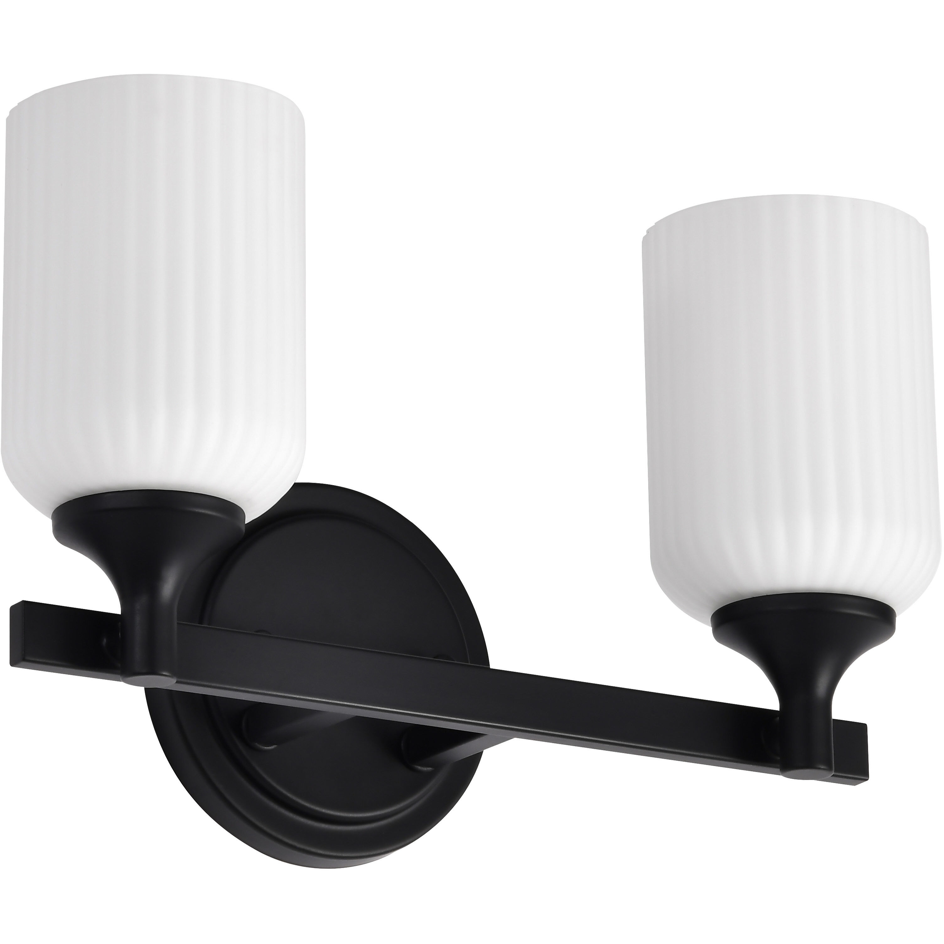 Solara 13.38 inch Matte Black Vanity Wall Light