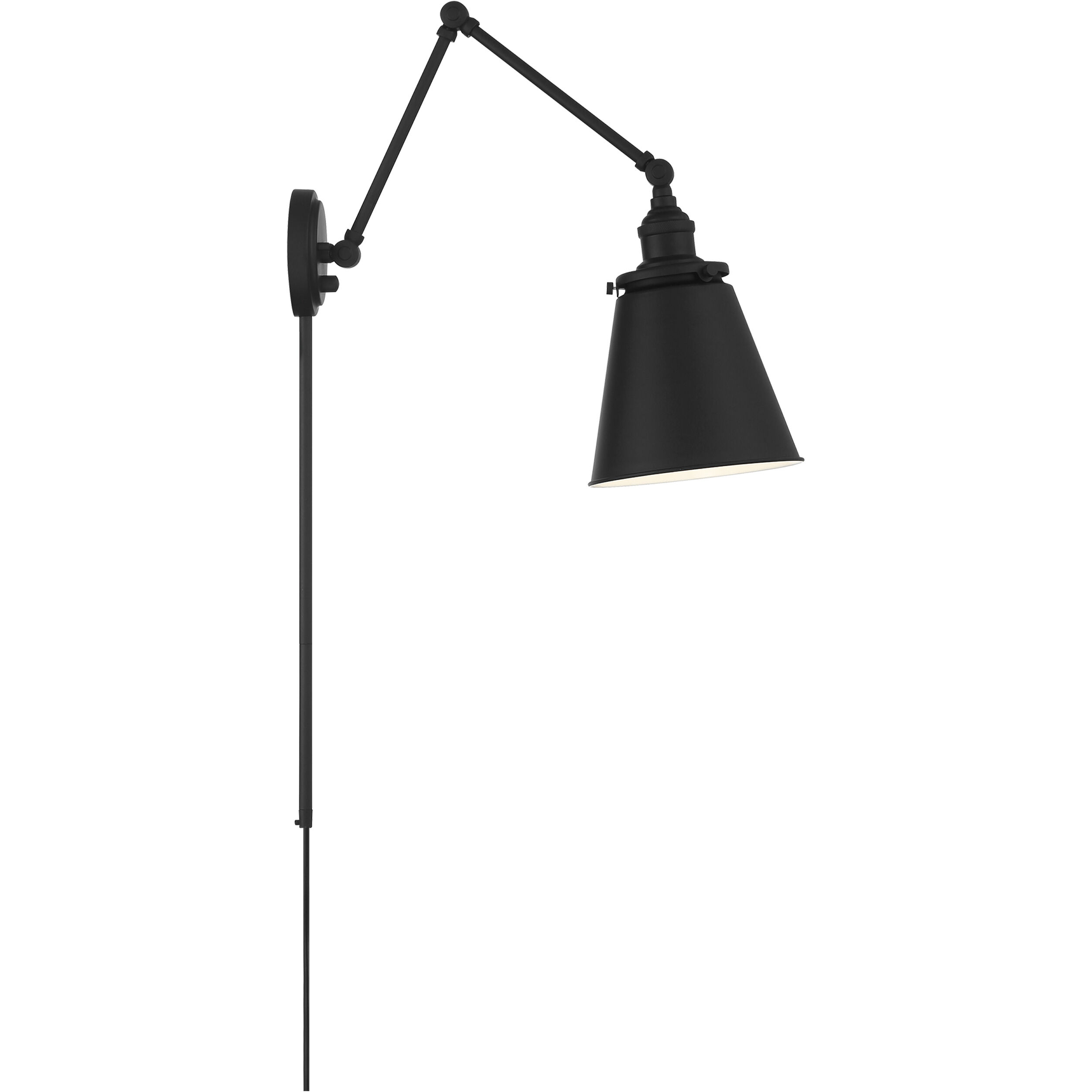 Bayard 25 inch 60.00 watt Matte Black Swing Arm Wall Wall Light