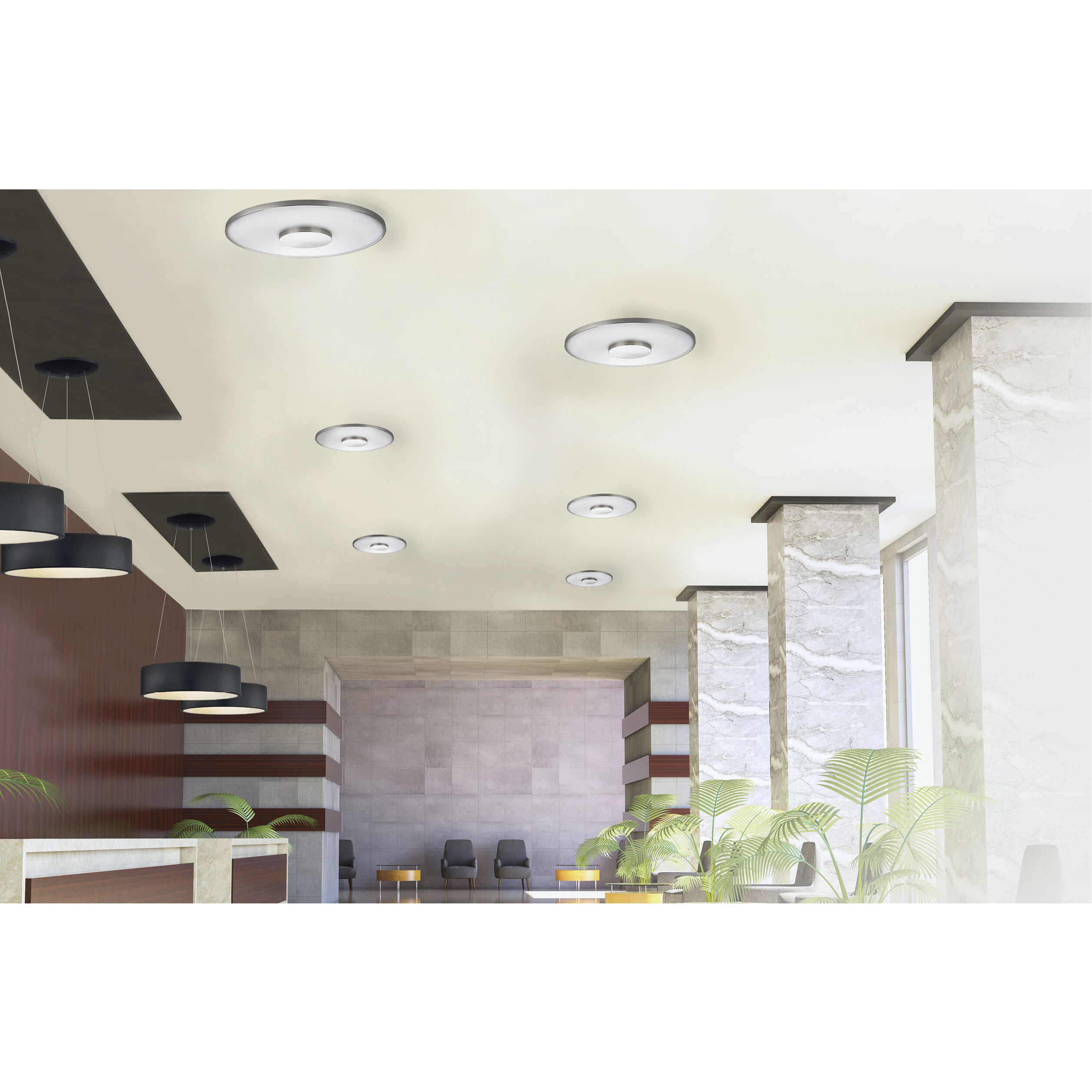 Blink 17 inch Polished Nickel Flush Mount Ceiling Light