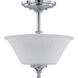 Teller 2 Light 12 inch Polished Chrome Semi Flush Mount Ceiling Light