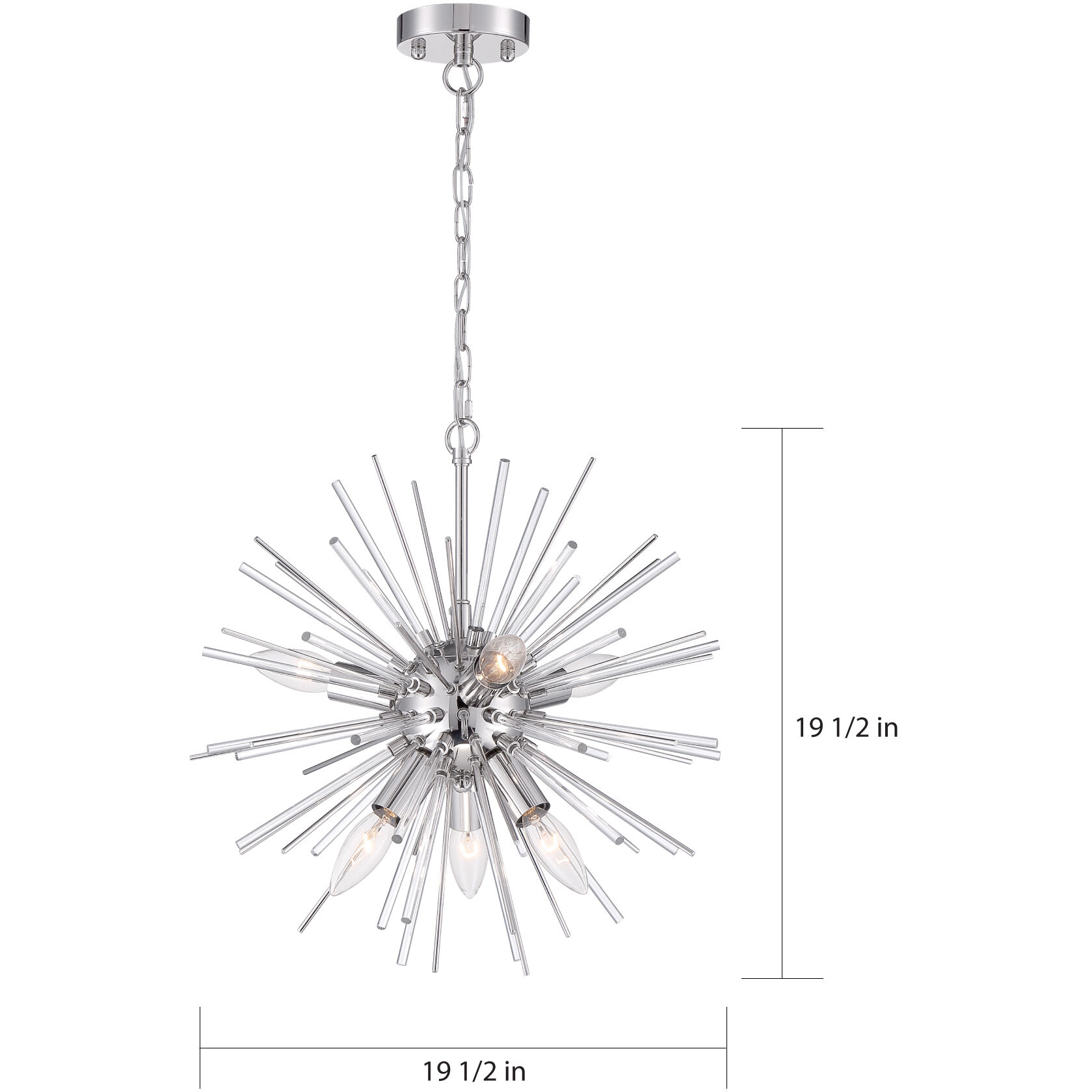 Cirrus 8 Light 19.5 inch Polished Nickel Chandelier Ceiling Light