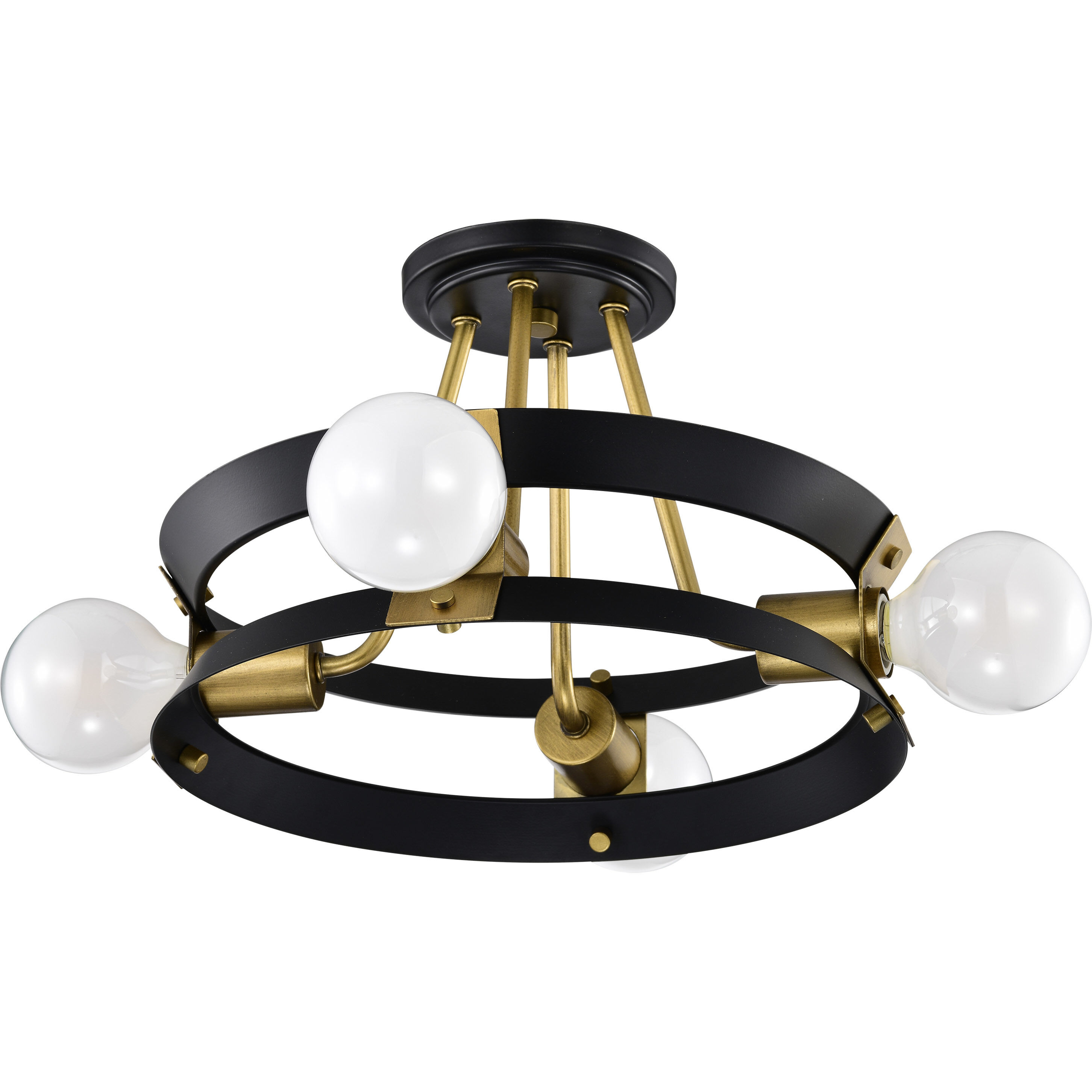 Marsden 4 Light 13.25 inch Matte Black Semi Flush Mount Ceiling Light