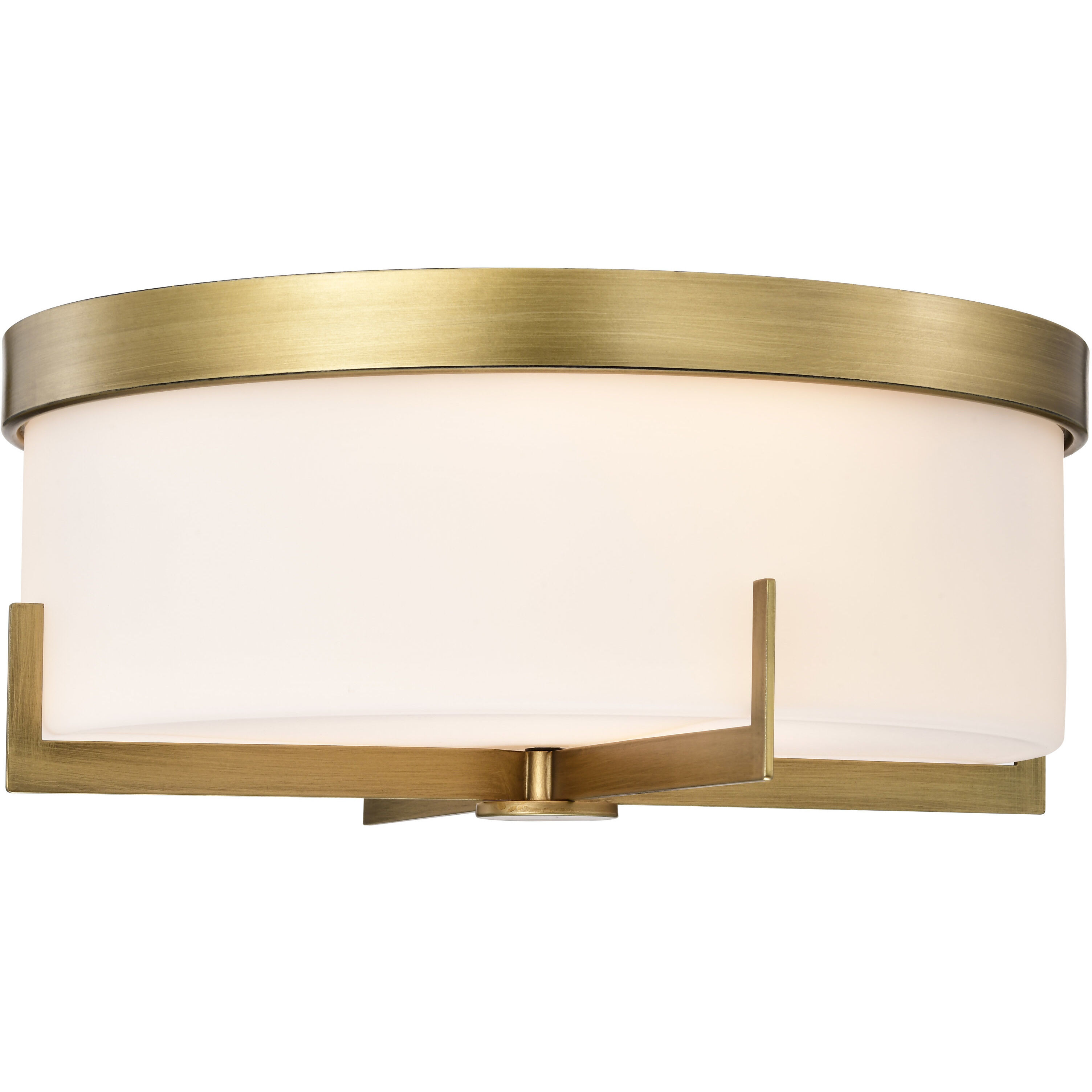 Roselle 14.38 inch Natural Brass Flush Mount Ceiling Light
