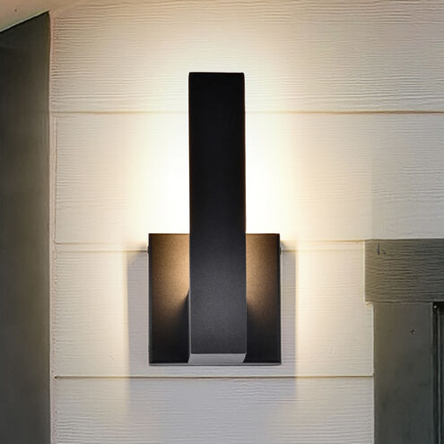 Raven LED 10 inch Textured Matte Black Outdoor Wall Sconce