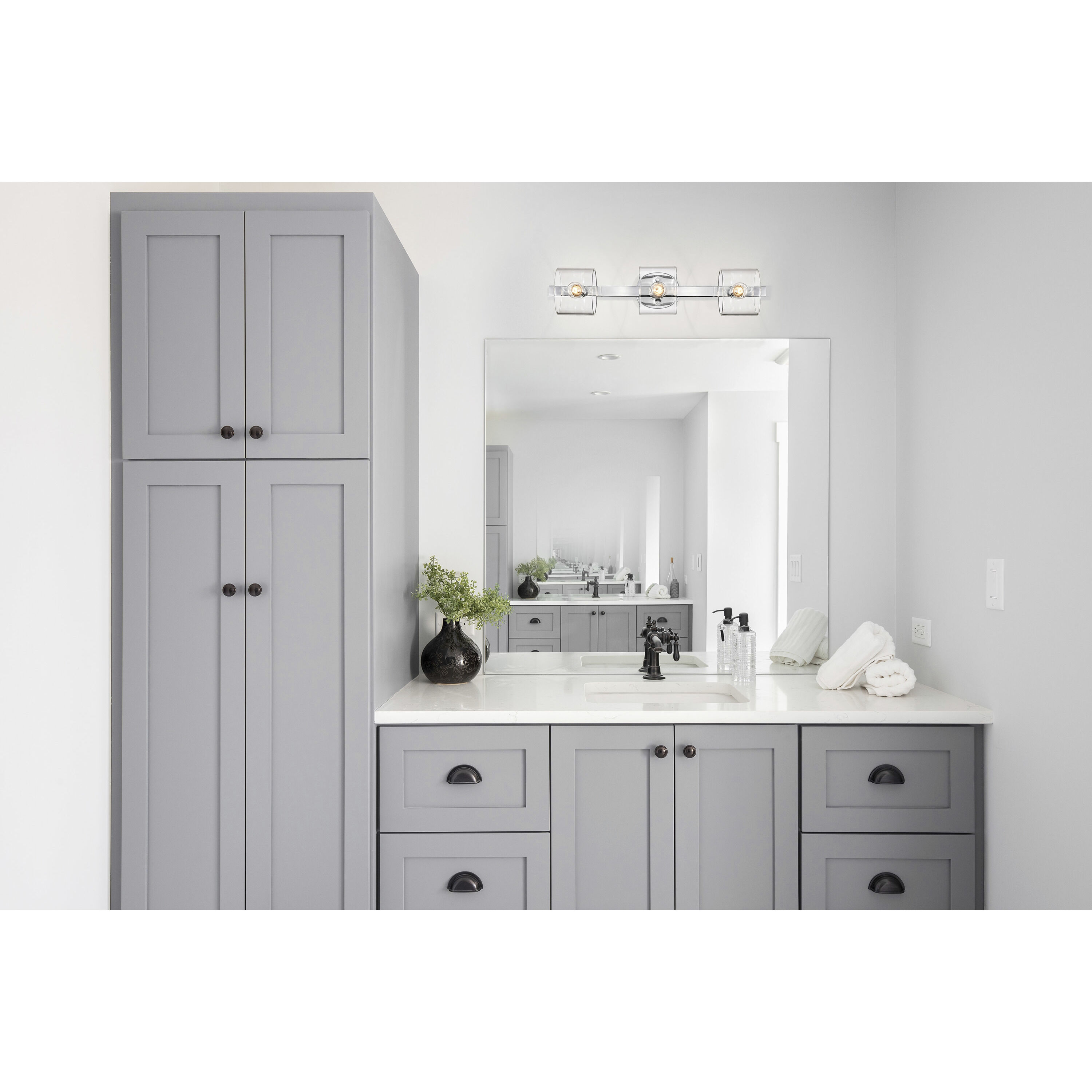 Marlowe 3 Light 24 inch Polished Nickel Vanity Light Wall Light