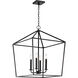 Emma 4 Light 20 inch Matte Black Pendant Ceiling Light