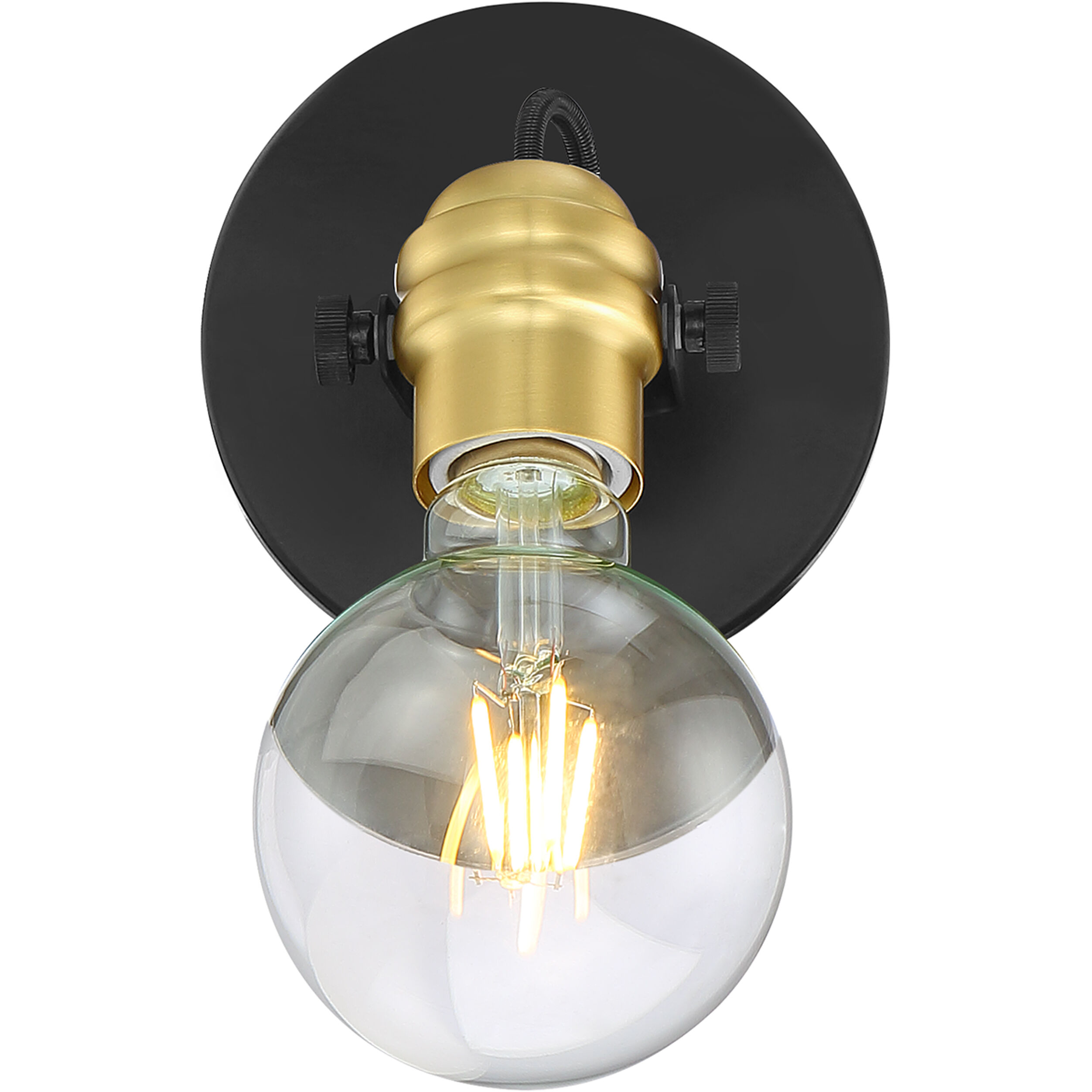 Mantra 1 Light 4.75 inch Black and Brass Accents Vanity Light Wall Light