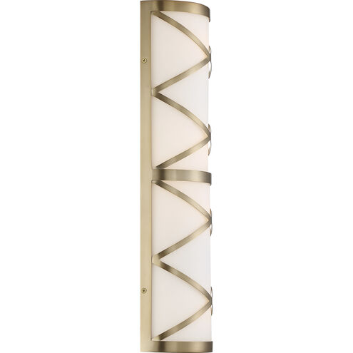 Sylph 4 Light 7 inch Burnished Brass and Satin White Vanity Light Wall Light