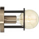 Chassis 1 Light 8 inch Copper Brushed Brass and Matte Black Wall Sconce Wall Light