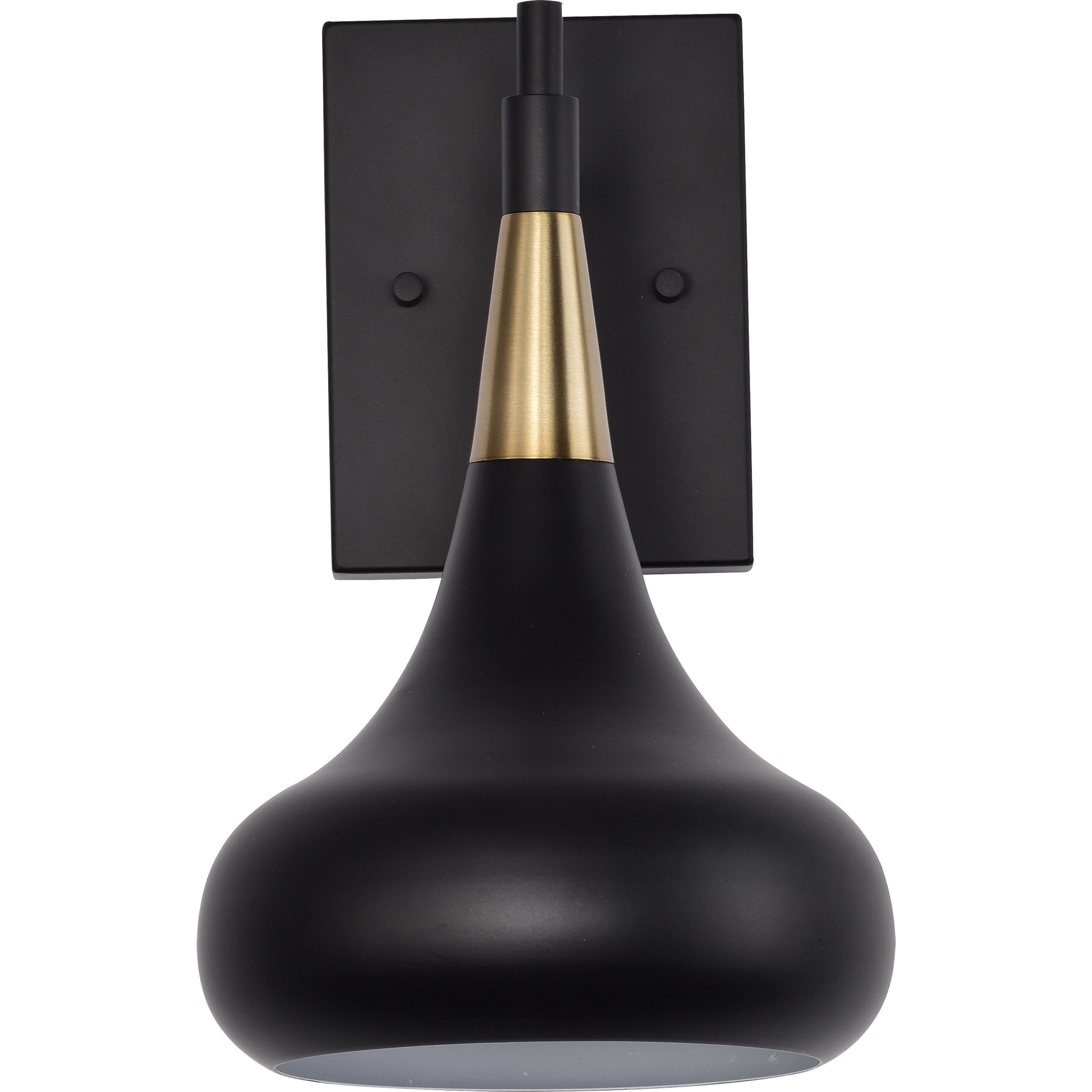 Phoenix 1 Light 7 inch Matte Black/Burnished Brass Bathroom Vanity Lights Wall Light