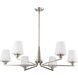 Lune 40 inch Brushed Nickel Chandelier Ceiling Light