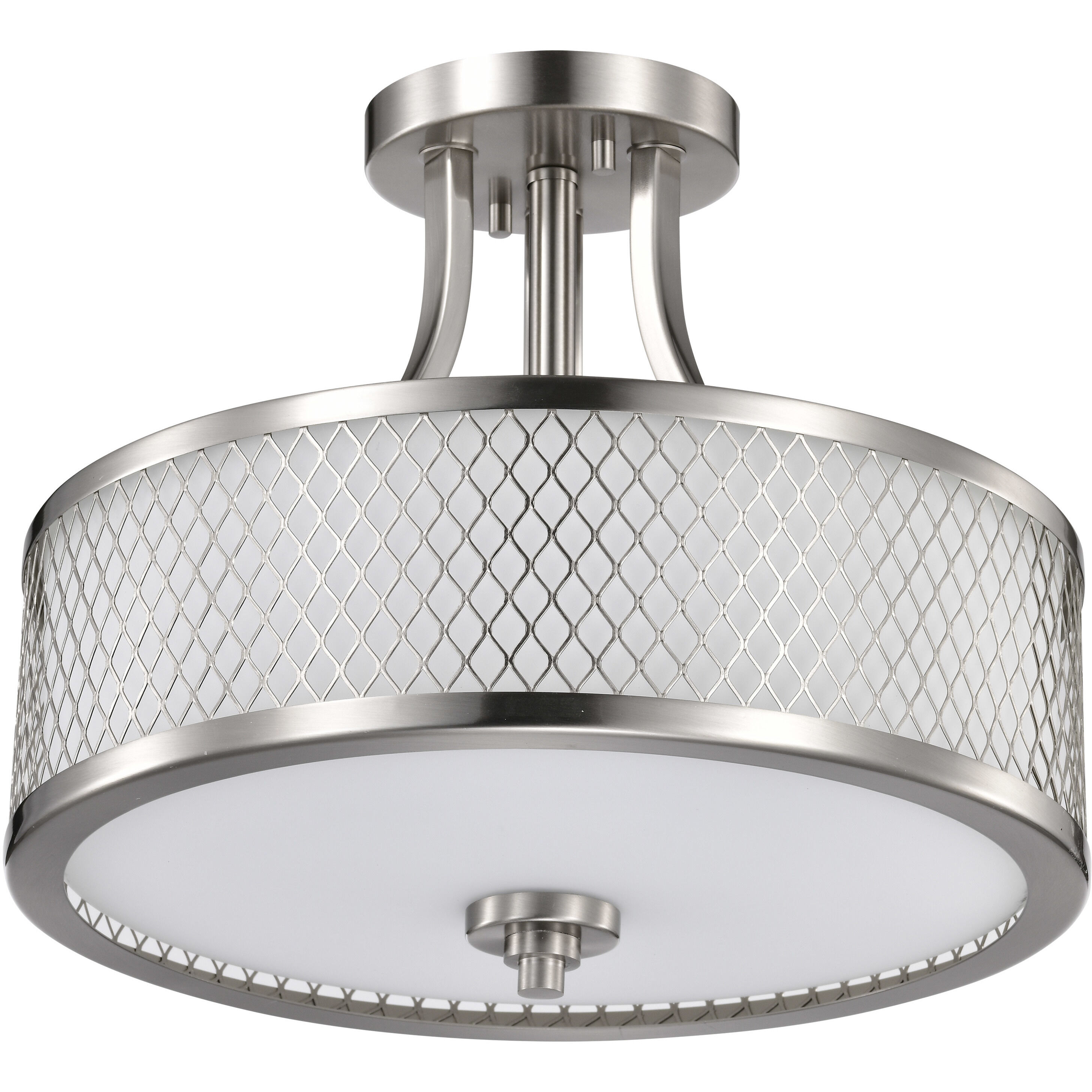 Nuvo 60 4692 Fusion 3 Light 14 inch Brushed Nickel and Frosted