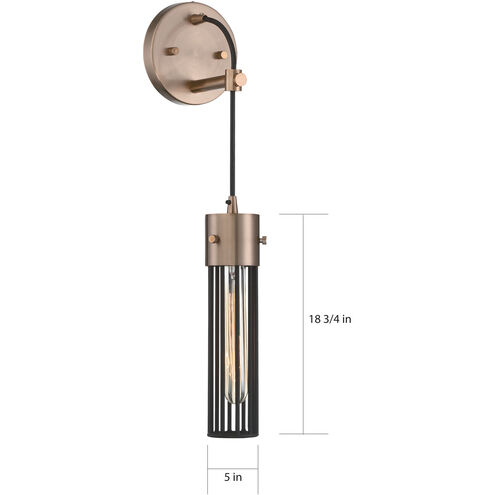 Eaves 1 Light 5 inch Copper Brushed Brass and Matte Black Wall Sconce Wall Light