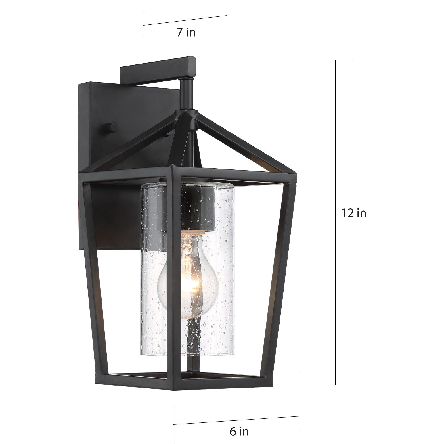 Hopewell 1 Light 12 inch Matte Black Outdoor Wall Lantern, Small