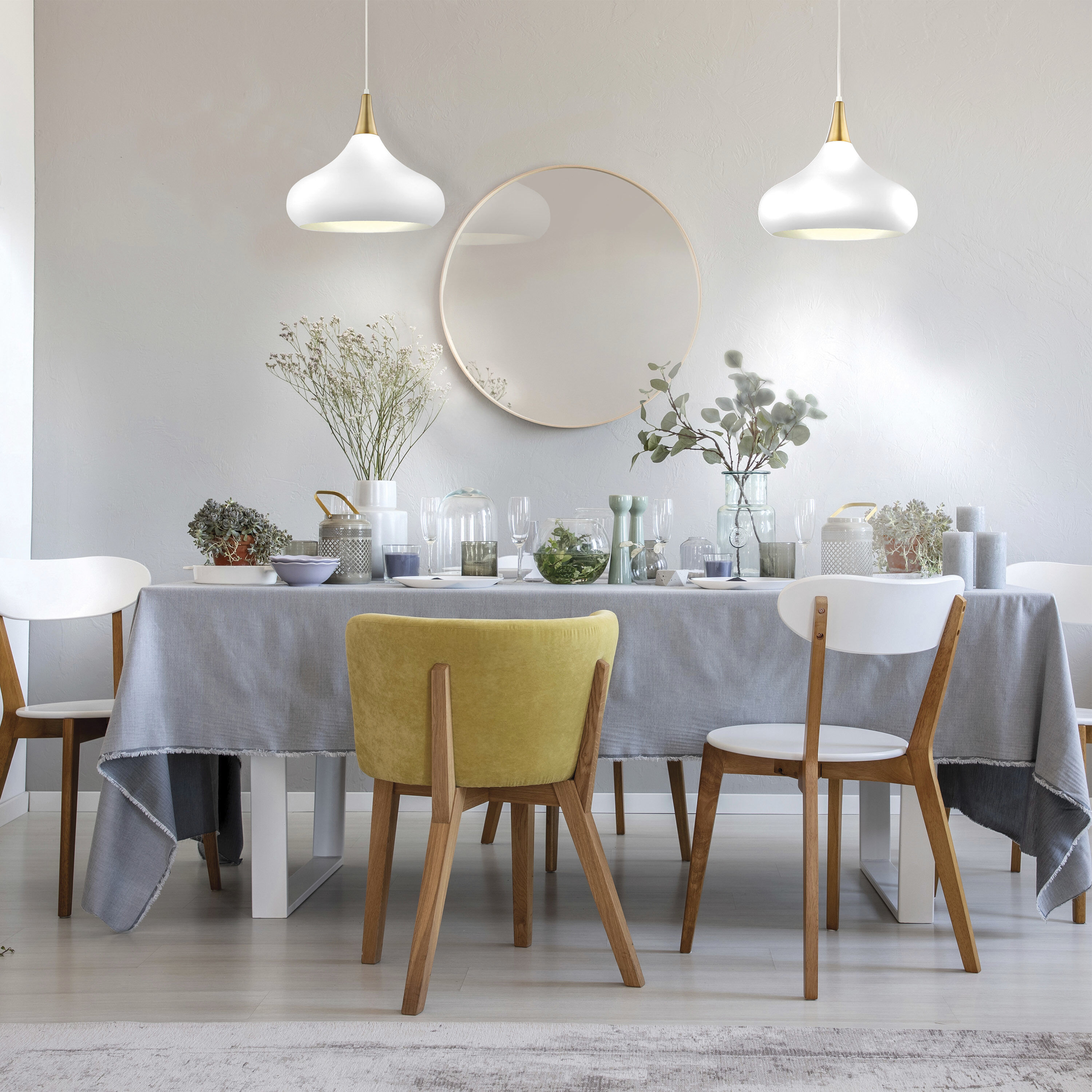 Phoenix 1 Light 18 inch Matte White/Burnished Brass Pendant Ceiling Light