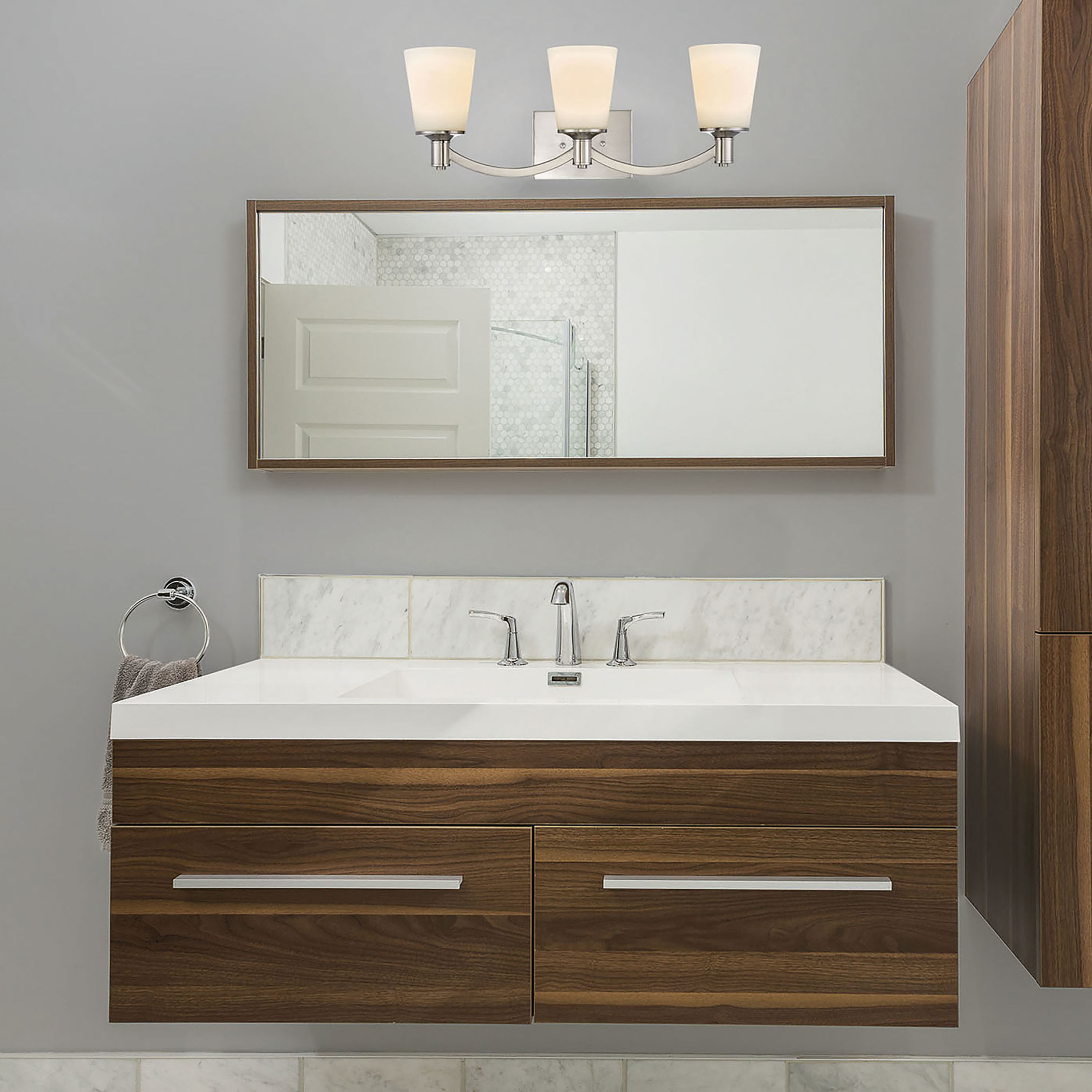 Laguna 3 Light 24 inch Brushed Nickel Vanity Light Wall Light 