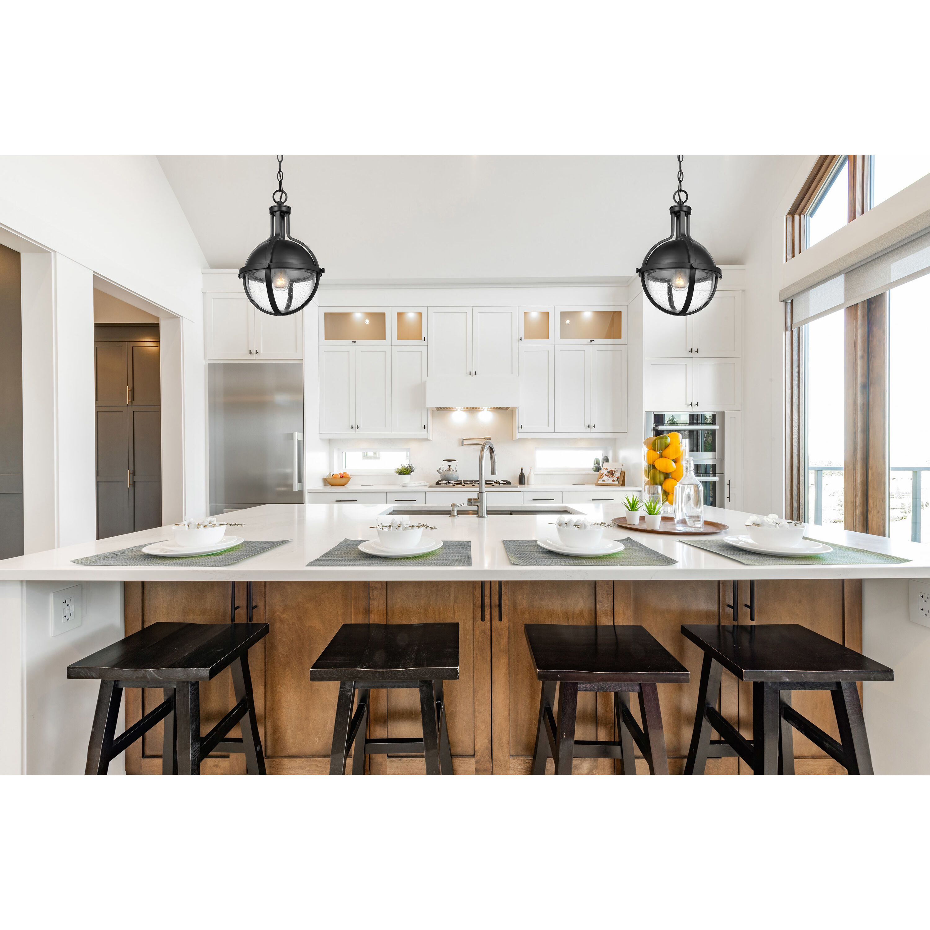 Lincoln 1 Light 11 inch Matte Black Pendant Ceiling Light