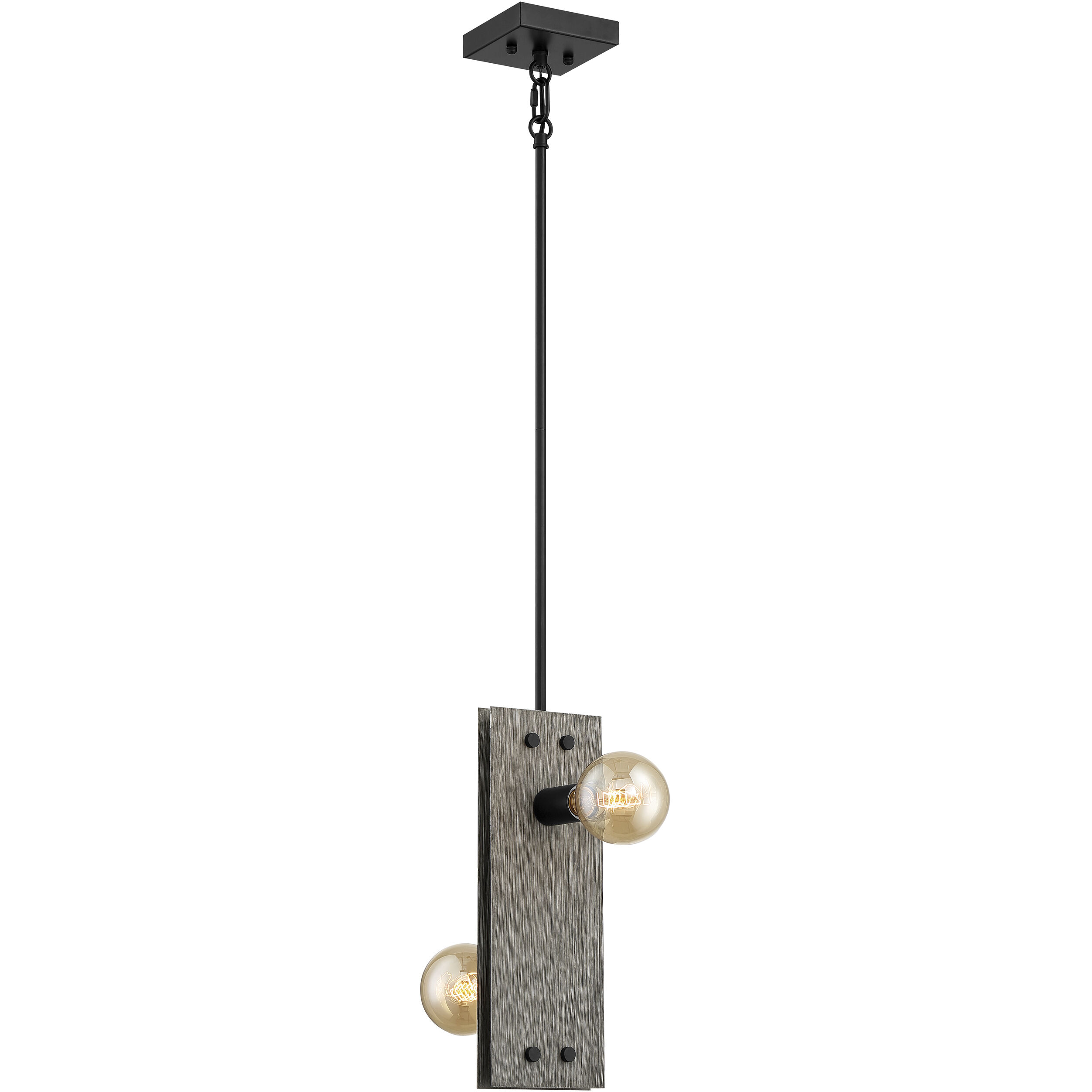 Stella 2 Light 6 inch Driftwood and Black Accents Pendant Ceiling Light