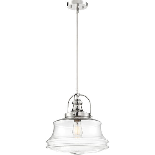 Basel 1 Light 14 inch Polished Nickel and Clear Pendant Ceiling Light