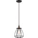 Vintage 1 Light 7 inch Rustic Bronze Pendant Ceiling Light
