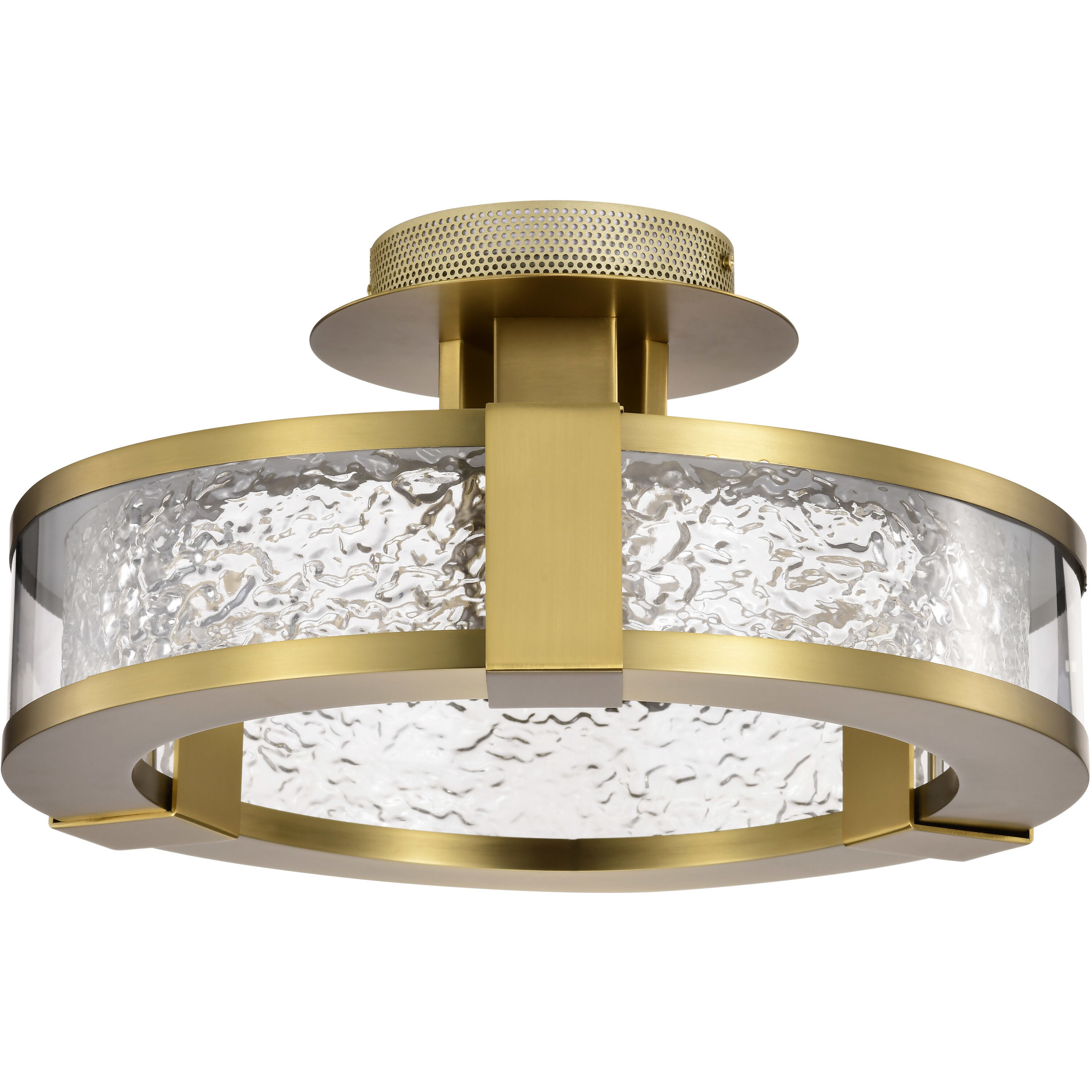 Darrow LED 13.75 inch Vintage Brass Semi Flush Mount Ceiling Light