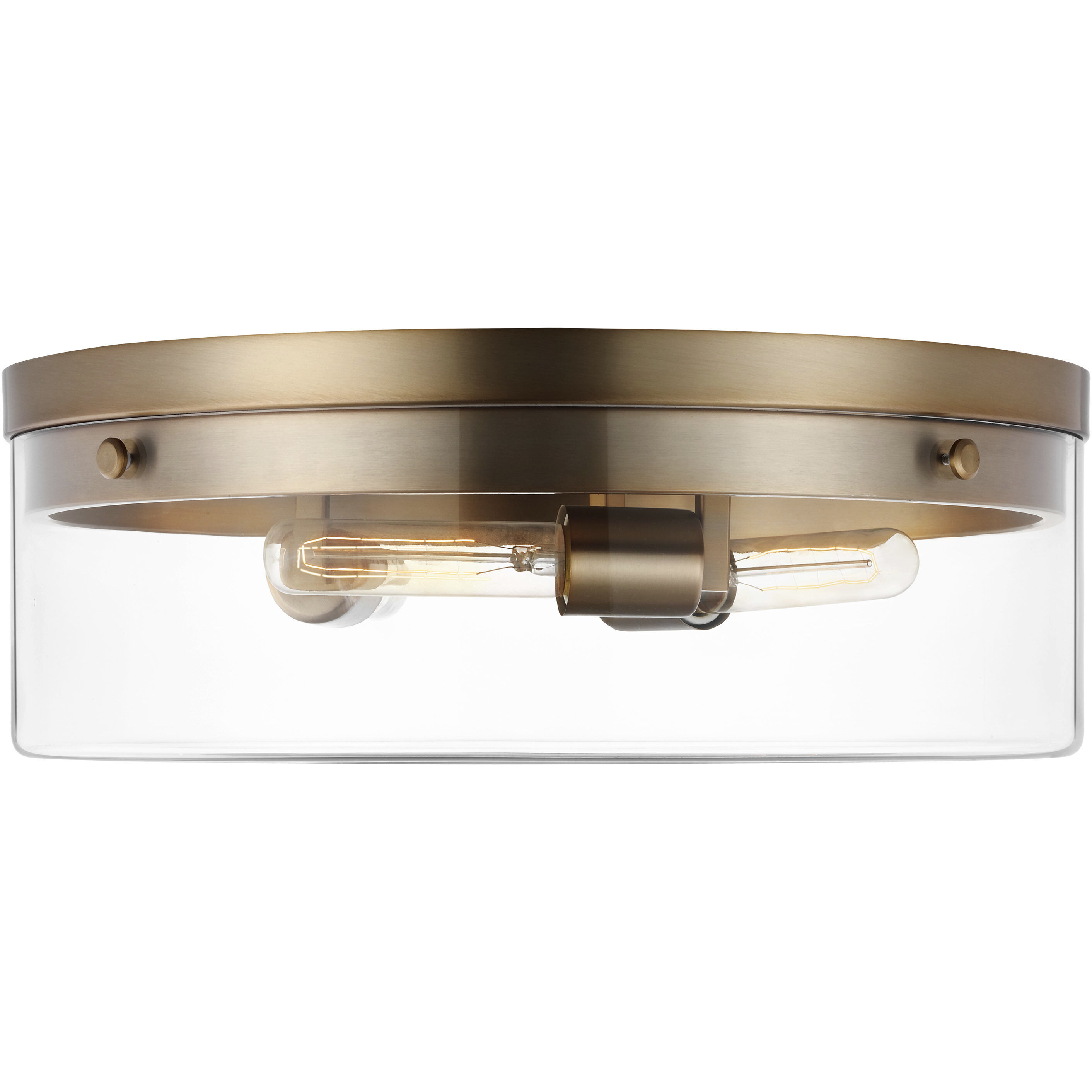 Intersection 3 Light 17 inch Burnished Brass Flush Ceiling Light