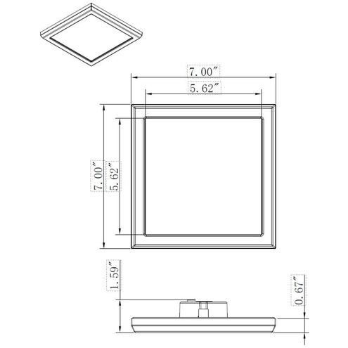 Blink LED 7 inch White Flush Mount Ceiling Light