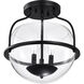 Amado 3 Light 14 inch Matte Black Semi Flush Mount Ceiling Light