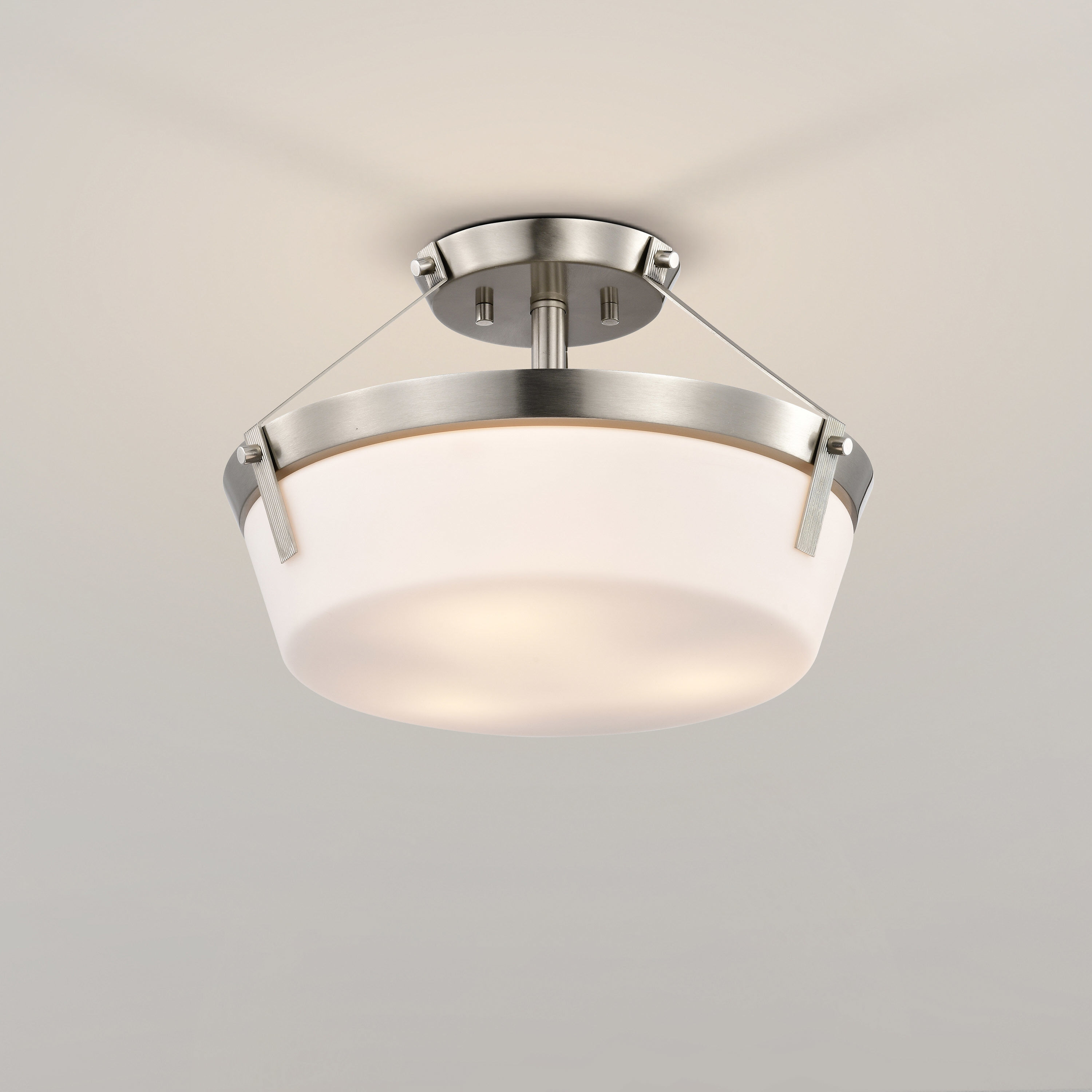 Rowen 4 Light 18.5 inch Brushed Nickel Semi Flush Mount Ceiling Light