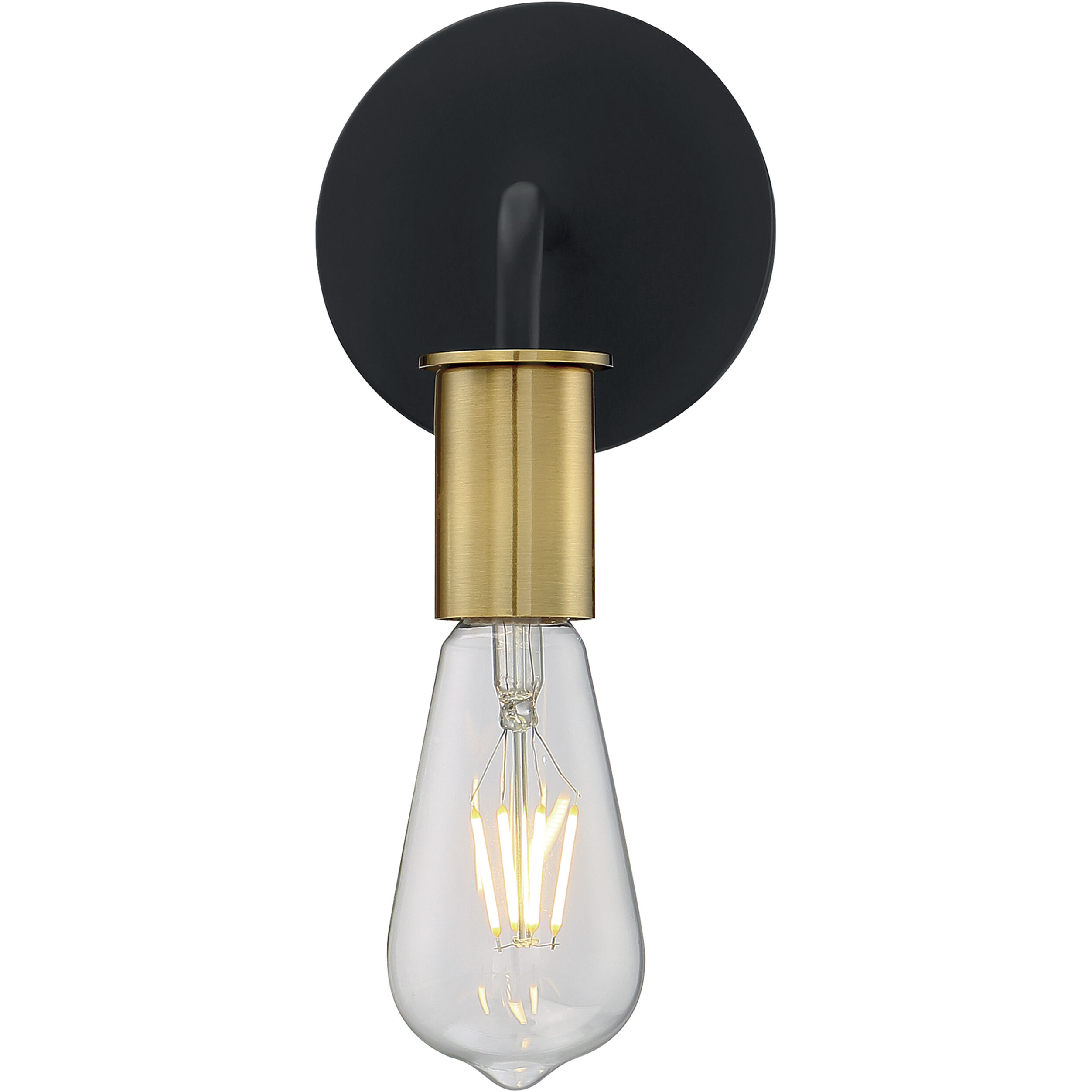 Ryder 1 Light 5 inch Black and Brushed Brass Vanity Light Wall Light
