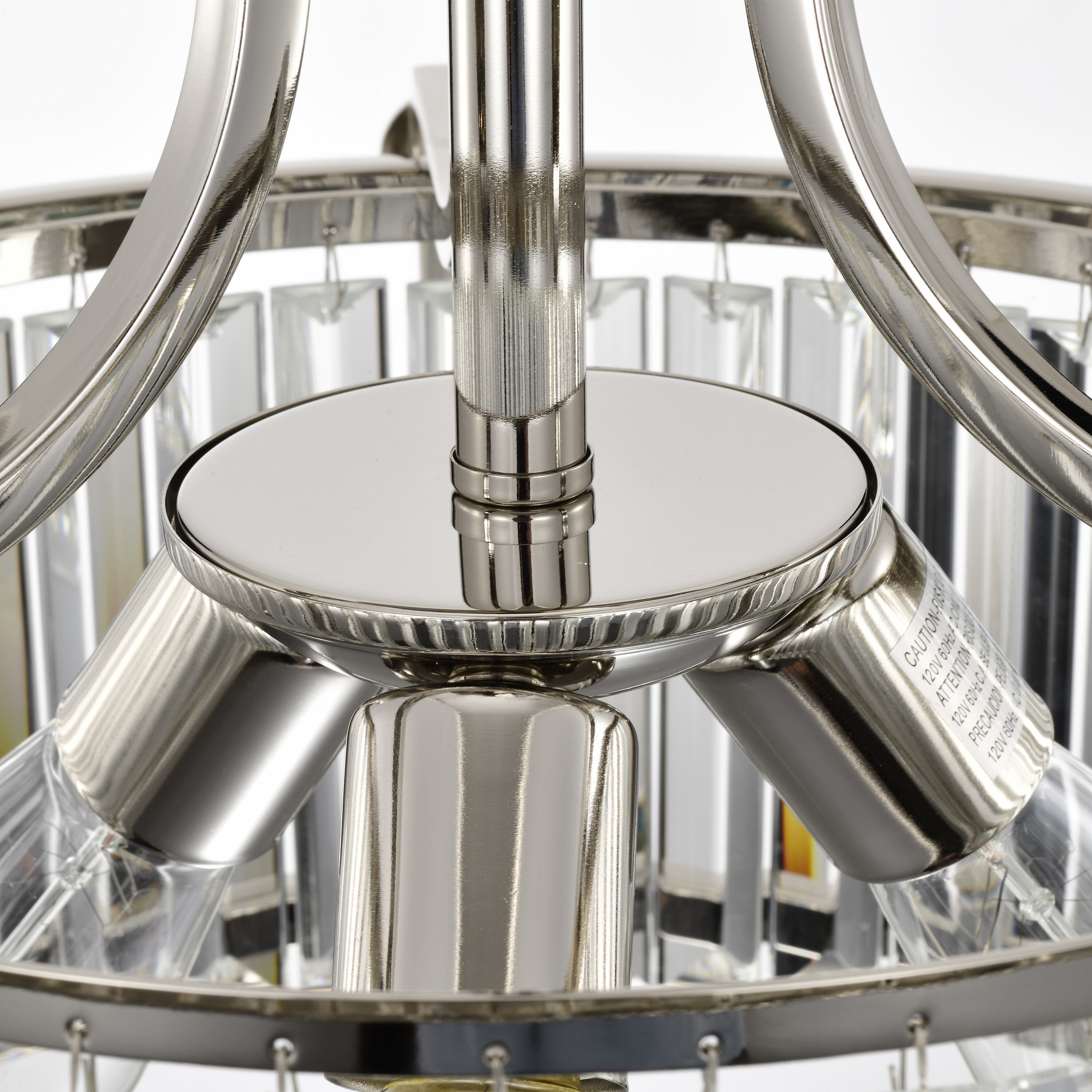 Krys 3 Light 17.75 inch Polished Nickel Semi Flush Mount Ceiling Light